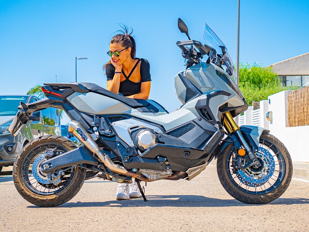 Exhaust compatible with Honda X-Adv 750 2021-2024, Powercone Evo, Slip-on exhaust including removable db killer and link pipe, EPA-compliant 