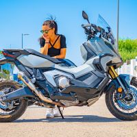 Exhaust compatible with Honda X-Adv 750 2021-2024, Powercone Evo, Slip-on exhaust including removable db killer and link pipe, EPA-compliant 