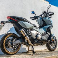 Exhaust compatible with Honda Forza 750 2021-2024, M3 Titanium Natural, Slip-on exhaust including removable db killer and link pipe, EPA-compliant 