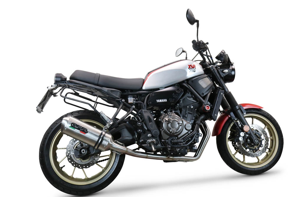 Exhaust compatible with Yamaha XSR700 2021-2024, Satinox , Full system exhaust, including removable db killer 