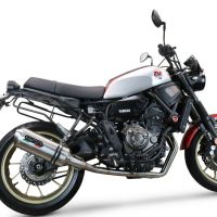 Exhaust compatible with Yamaha XSR700 2021-2024, Satinox , Full system exhaust, including removable db killer 