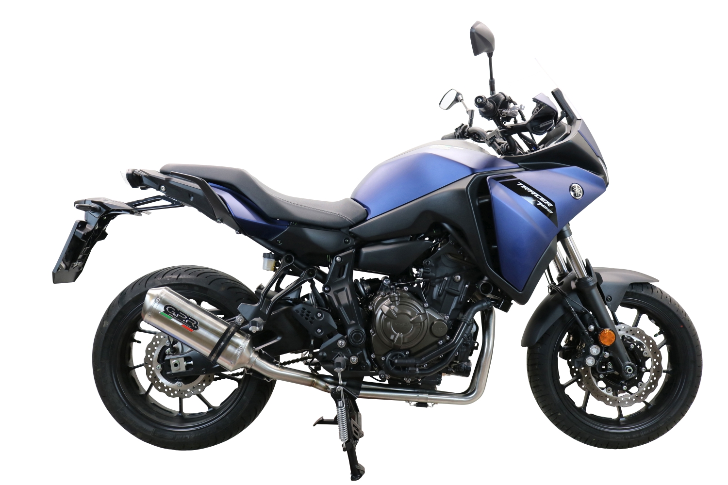 Exhaust compatible with Yamaha Tracer 7 2021-2024, Satinox , Full system exhaust, including removable db killer 