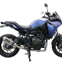 Exhaust compatible with Yamaha Tracer 7 2021-2024, Satinox , Full system exhaust, including removable db killer 