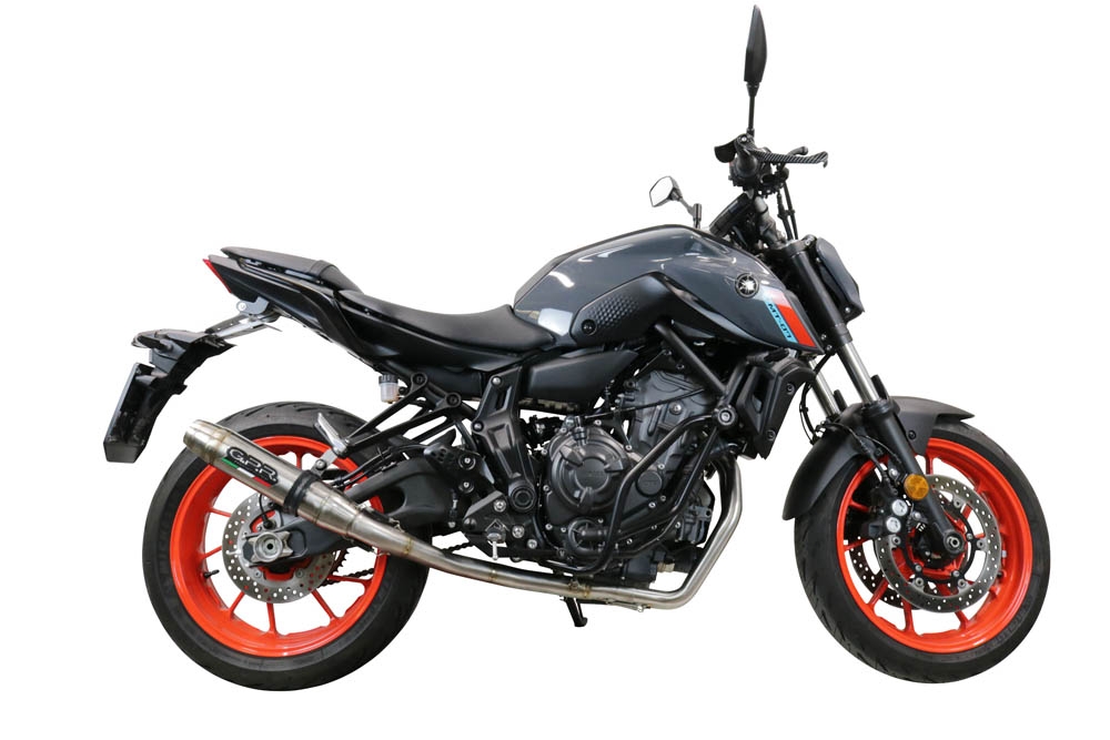Exhaust compatible with Yamaha FZ-7 MT07 2021-2024, Deeptone Inox, Full system exhaust, including removable db killer 