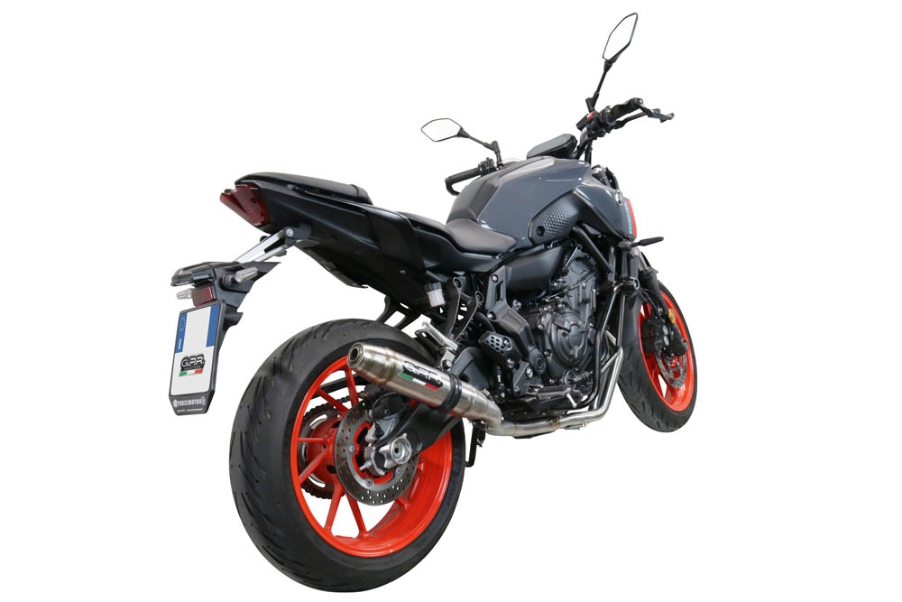 Exhaust compatible with Yamaha FZ-7 MT07 2021-2024, Deeptone Inox, Full system exhaust, including removable db killer 
