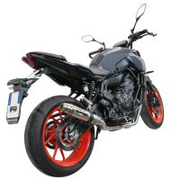 Exhaust compatible with Yamaha FZ-7 MT07 2021-2024, Deeptone Inox, Full system exhaust, including removable db killer 
