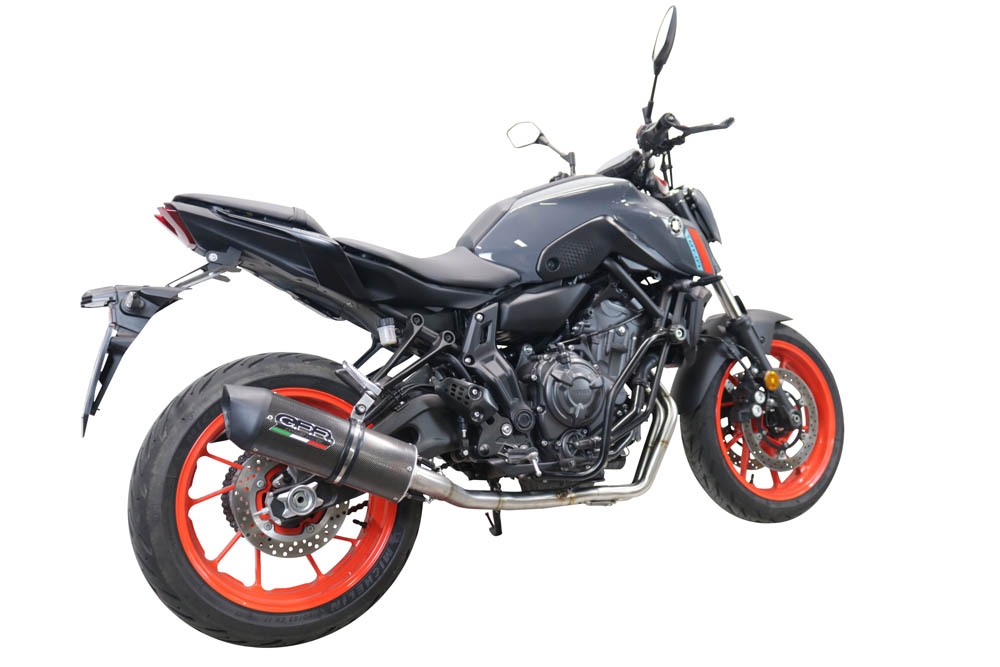 GPR exhaust compatible with Yamaha Mt-07  2021-2024, Furore Evo4 Poppy, Homologated legal full system exhaust, including removable db killer and catalyst 