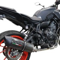 GPR exhaust compatible with Yamaha Mt-07  2021-2024, Furore Evo4 Poppy, Homologated legal full system exhaust, including removable db killer and catalyst 