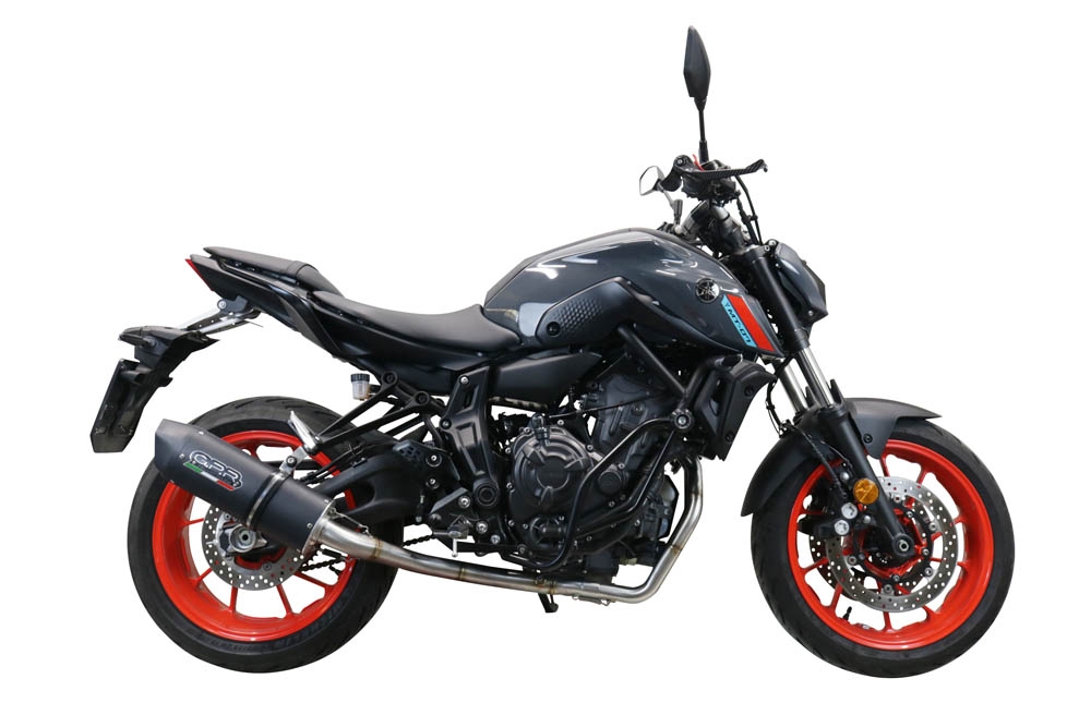 GPR exhaust compatible with Yamaha Mt-07  2021-2024, Furore Nero, Racing full system exhaust, including removable db killer 