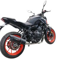 GPR exhaust compatible with Yamaha Mt-07  2021-2024, Furore Nero, Racing full system exhaust, including removable db killer 