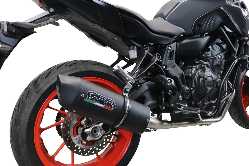 GPR exhaust compatible with Yamaha Mt-07  2021-2024, Furore Nero, Racing full system exhaust, including removable db killer 
