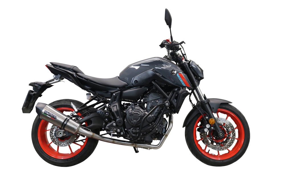 GPR exhaust compatible with Yamaha Mt-07  2021-2024, New Grand Prix Evo Titanium, Homologated legal full system exhaust, including removable db killer and catalyst 