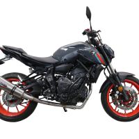 GPR exhaust compatible with Yamaha Mt-07  2021-2024, New Grand Prix Evo Titanium, Homologated legal full system exhaust, including removable db killer and catalyst 
