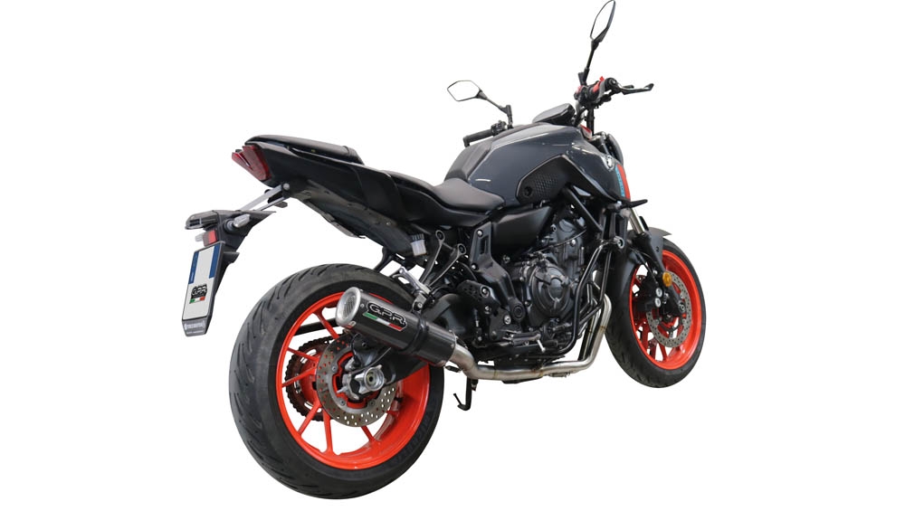 Exhaust compatible with Yamaha FZ-7 MT07 2021-2024, M3 Poppy , Full system exhaust, including removable db killer 