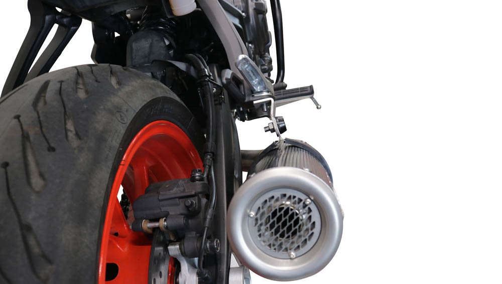 Exhaust compatible with Yamaha FZ-7 MT07 2021-2024, M3 Poppy , Full system exhaust, including removable db killer 