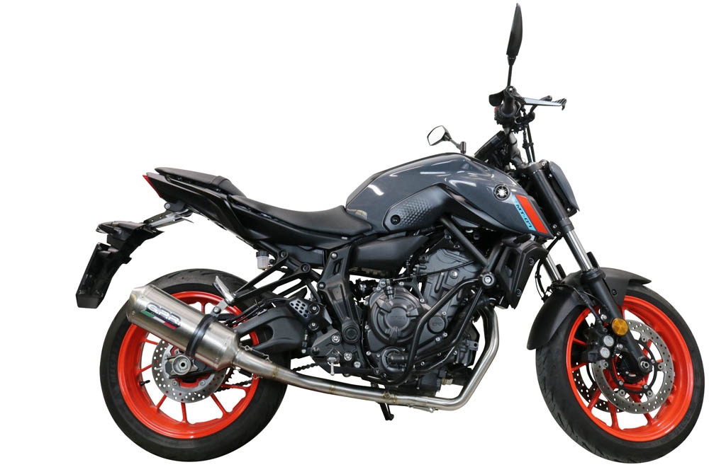 Exhaust compatible with Yamaha FZ-7 MT07 2021-2024, Satinox , Full system exhaust, including removable db killer 