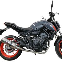 Exhaust compatible with Yamaha FZ-7 MT07 2021-2024, Satinox , Full system exhaust, including removable db killer 