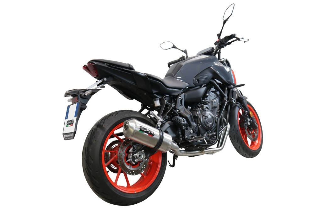 Exhaust compatible with Yamaha FZ-7 MT07 2021-2024, Satinox , Full system exhaust, including removable db killer 