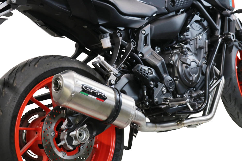 Exhaust compatible with Yamaha FZ-7 MT07 2021-2024, Satinox , Full system exhaust, including removable db killer 