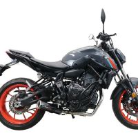Exhaust compatible with Yamaha FZ-7 MT07 2021-2024, M3 Black Titanium, Full system exhaust, including removable db killer 