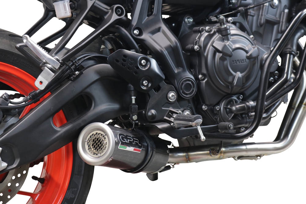 Exhaust compatible with Yamaha FZ-7 MT07 2021-2024, M3 Poppy , Full system exhaust, including removable db killer 