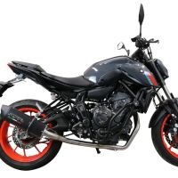 GPR exhaust compatible with Yamaha Mt-07  2021-2024, Furore Evo4 Poppy, Homologated legal full system exhaust, including removable db killer and catalyst 