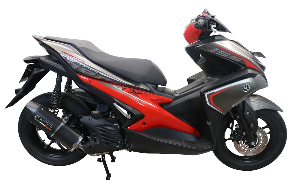 Exhaust compatible with Yamaha Aerox 155 VVA 2021-2023, Furore Nero, Full system exhaust, including removable db killer 
