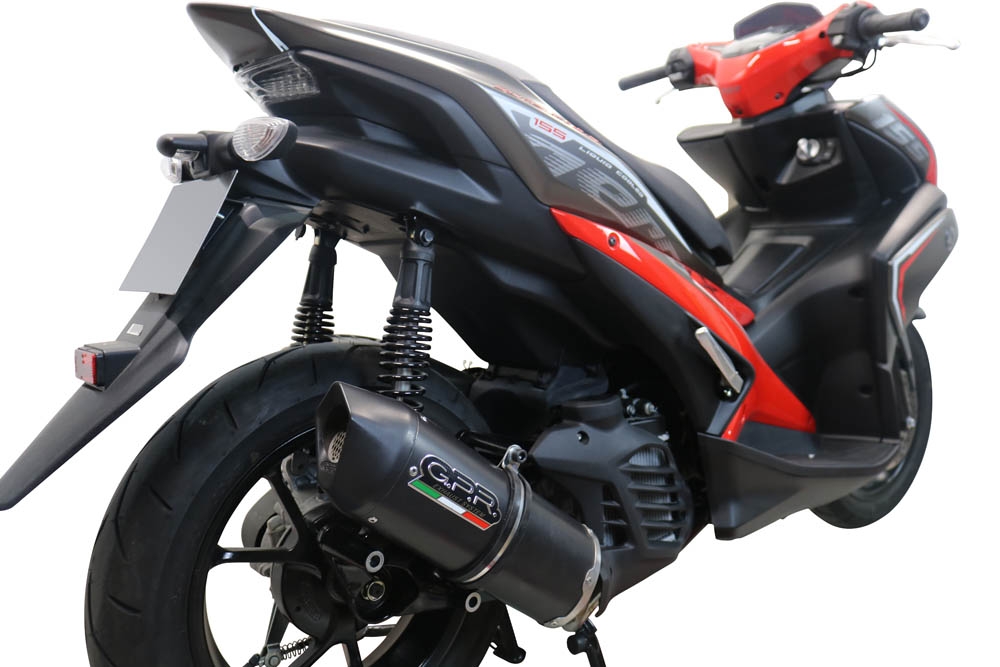 Exhaust compatible with Yamaha Aerox 155 VVA 2021-2023, Furore Nero, Full system exhaust, including removable db killer 