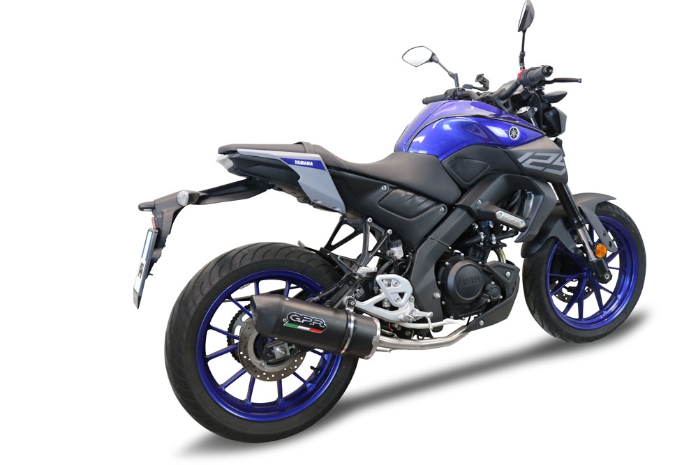 GPR exhaust compatible with Yamaha Mt 125 2020-2020, Furore Evo4 Nero, Homologated legal full system exhaust, including removable db killer and catalyst 