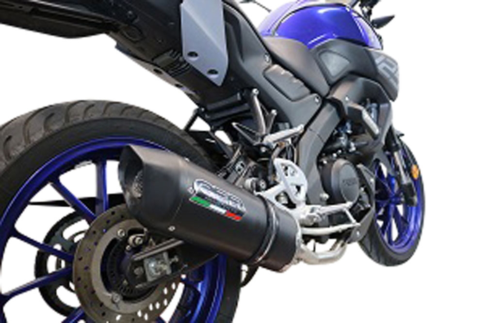 GPR exhaust compatible with Yamaha Mt 125 2020-2020, Furore Evo4 Nero, Homologated legal full system exhaust, including removable db killer and catalyst 