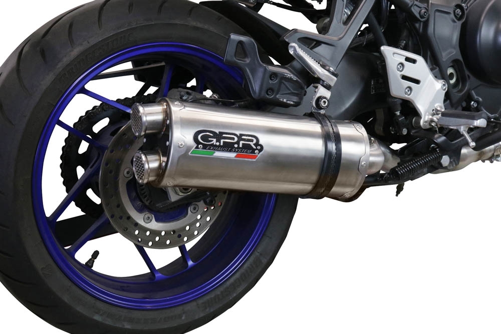 GPR exhaust compatible with Yamaha Tracer 9 2021-2024, Dual Inox, Homologated legal full system exhaust, including removable db killer and catalyst 