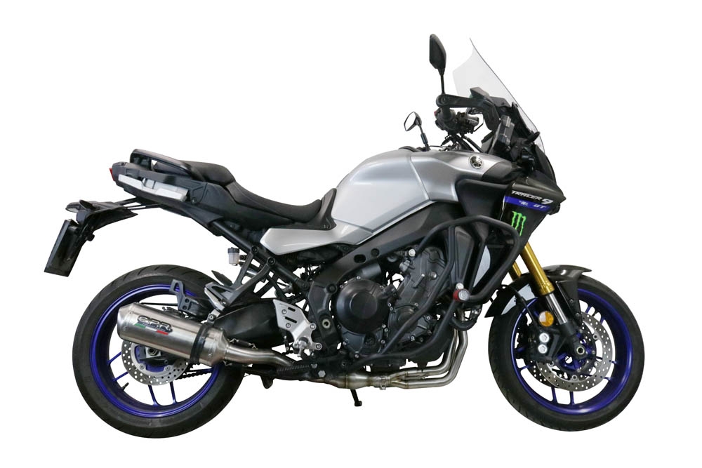 GPR exhaust compatible with Yamaha Tracer 9 2021-2024, Satinox , Homologated legal full system exhaust, including removable db killer and catalyst 