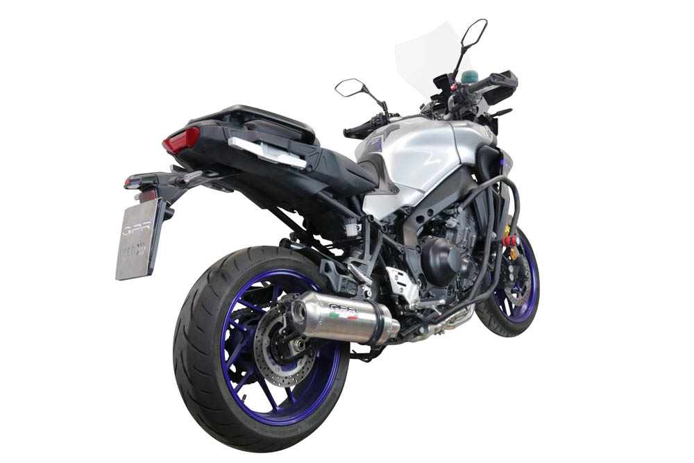 GPR exhaust compatible with Yamaha Tracer 9 2021-2024, Satinox , Homologated legal full system exhaust, including removable db killer and catalyst 