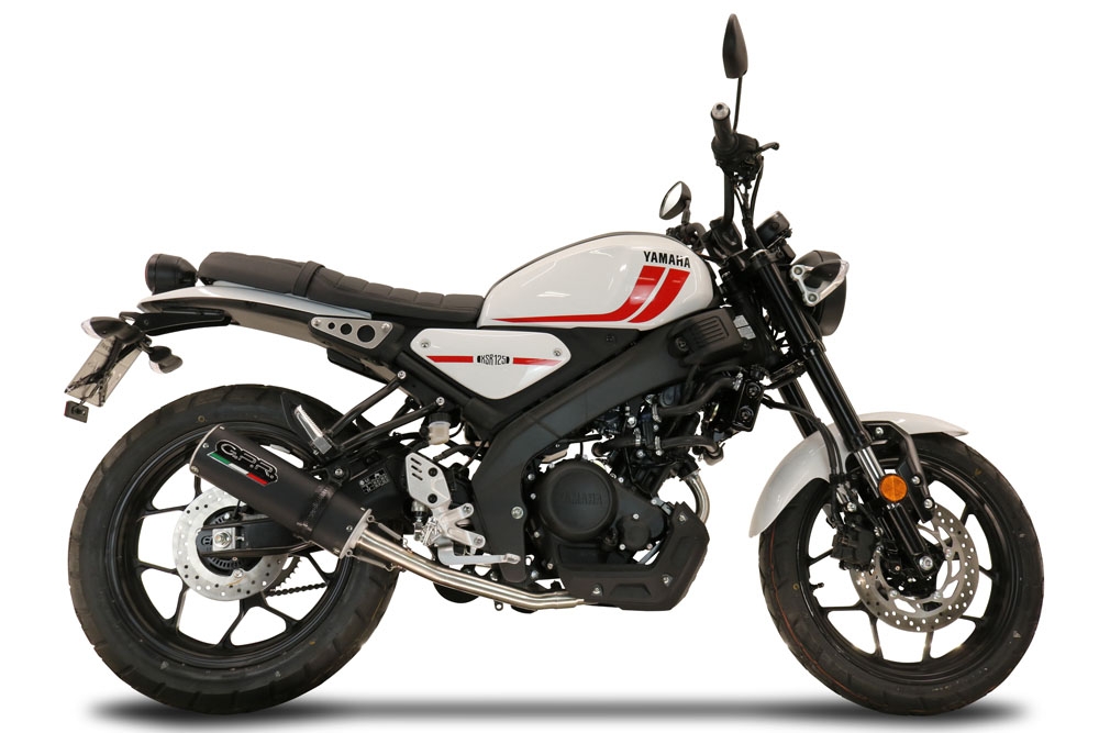 Exhaust compatible with Yamaha XSR125 2021-2025, M3 Black Titanium, Full system exhaust, including removable db killer 