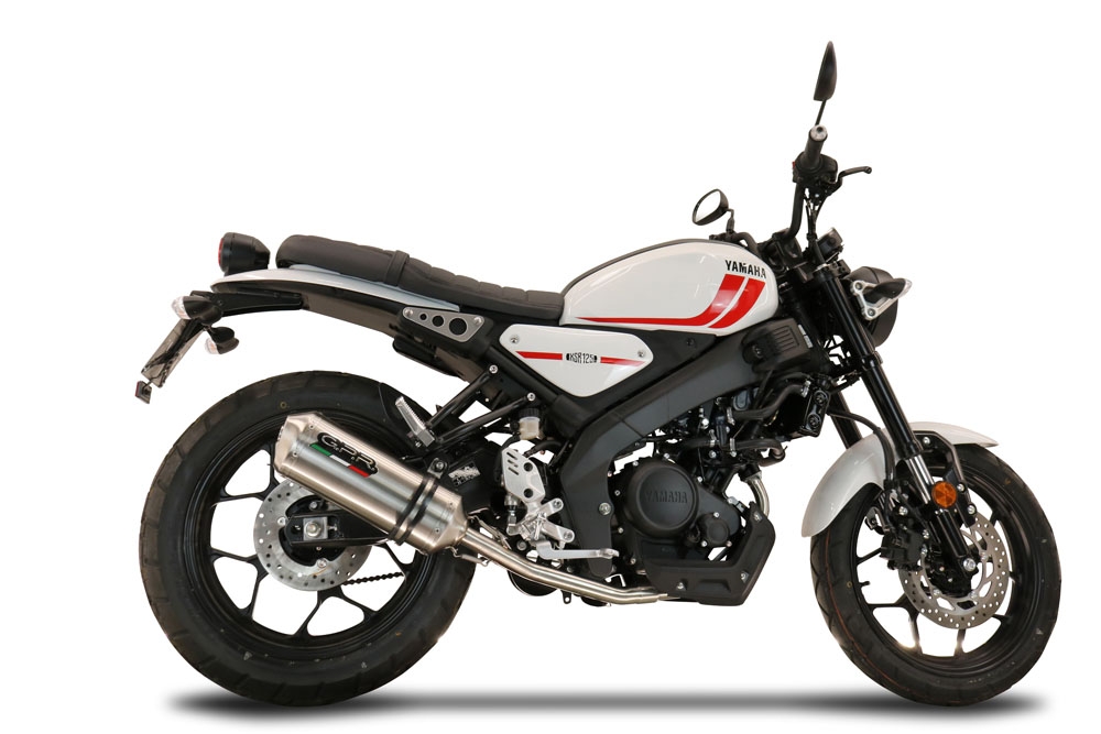 Exhaust compatible with Yamaha XSR125 2021-2025, Satinox , Full system exhaust, including removable db killer 