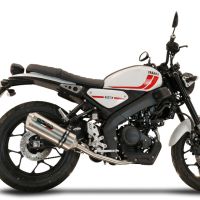 Exhaust compatible with Yamaha XSR125 2021-2025, Satinox , Full system exhaust, including removable db killer 