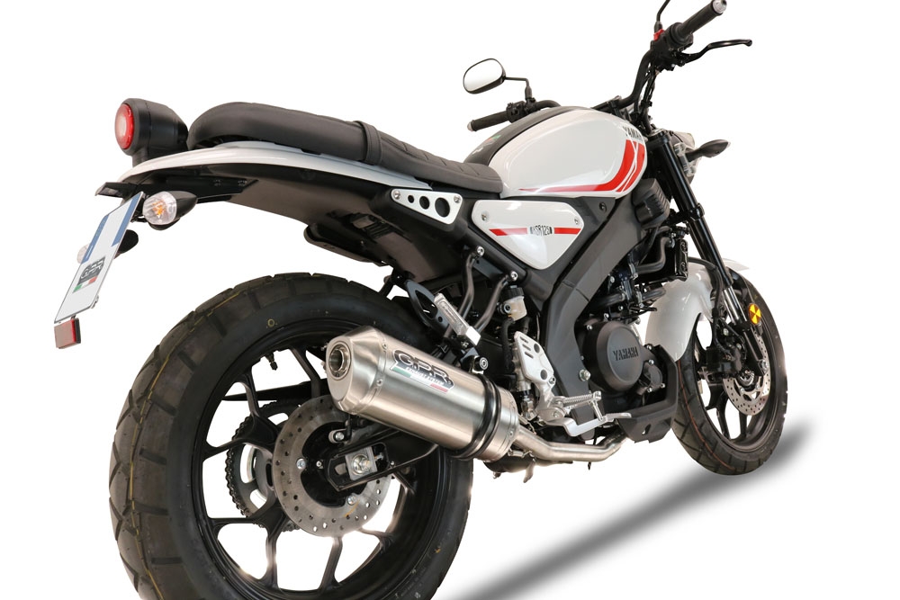 Exhaust compatible with Yamaha XSR125 2021-2025, Satinox , Full system exhaust, including removable db killer 
