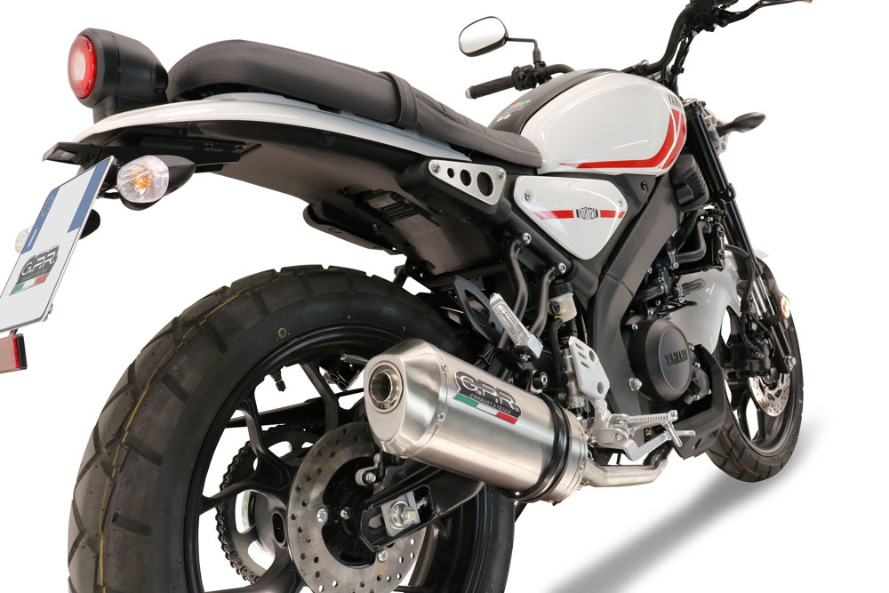 Exhaust compatible with Yamaha XSR125 2021-2025, Satinox , Full system exhaust, including removable db killer 