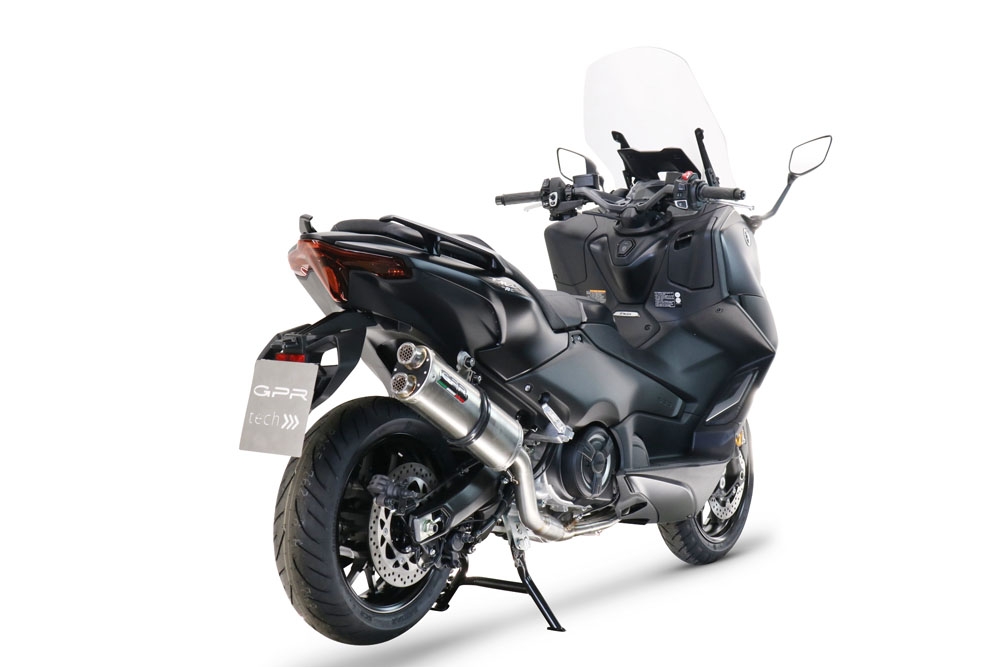 GPR exhaust compatible with Yamaha T-Max 560 2020-2021, Dual Inox, Homologated legal full system exhaust, including removable db killer and catalyst 