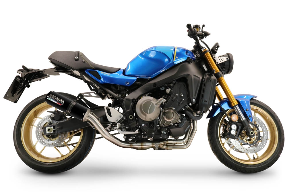Exhaust compatible with Yamaha XSR900 2022-2024, M3 Black Titanium, Full system exhaust, including removable db killer 