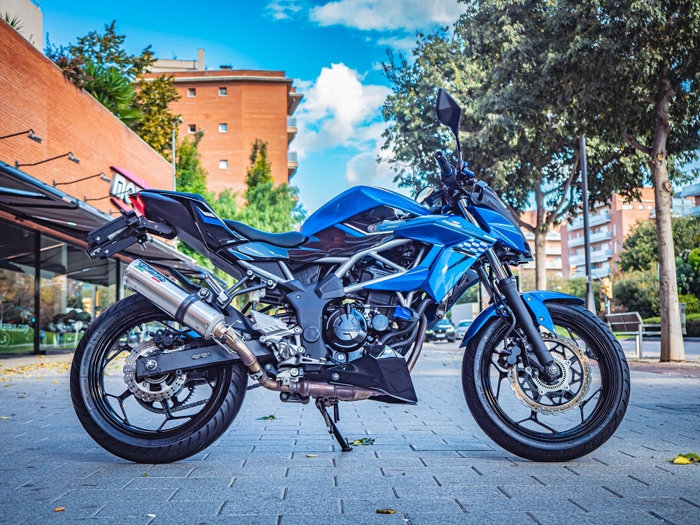 Exhaust compatible with Kawasaki Z-125 2021-2024, M3 Inox , Slip-on exhaust including removable db killer and link pipe, EPA-compliant 