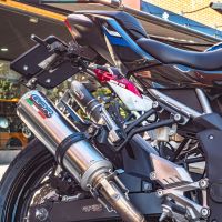 Exhaust compatible with Kawasaki Z-125 2021-2024, M3 Inox , Slip-on exhaust including removable db killer and link pipe, EPA-compliant 
