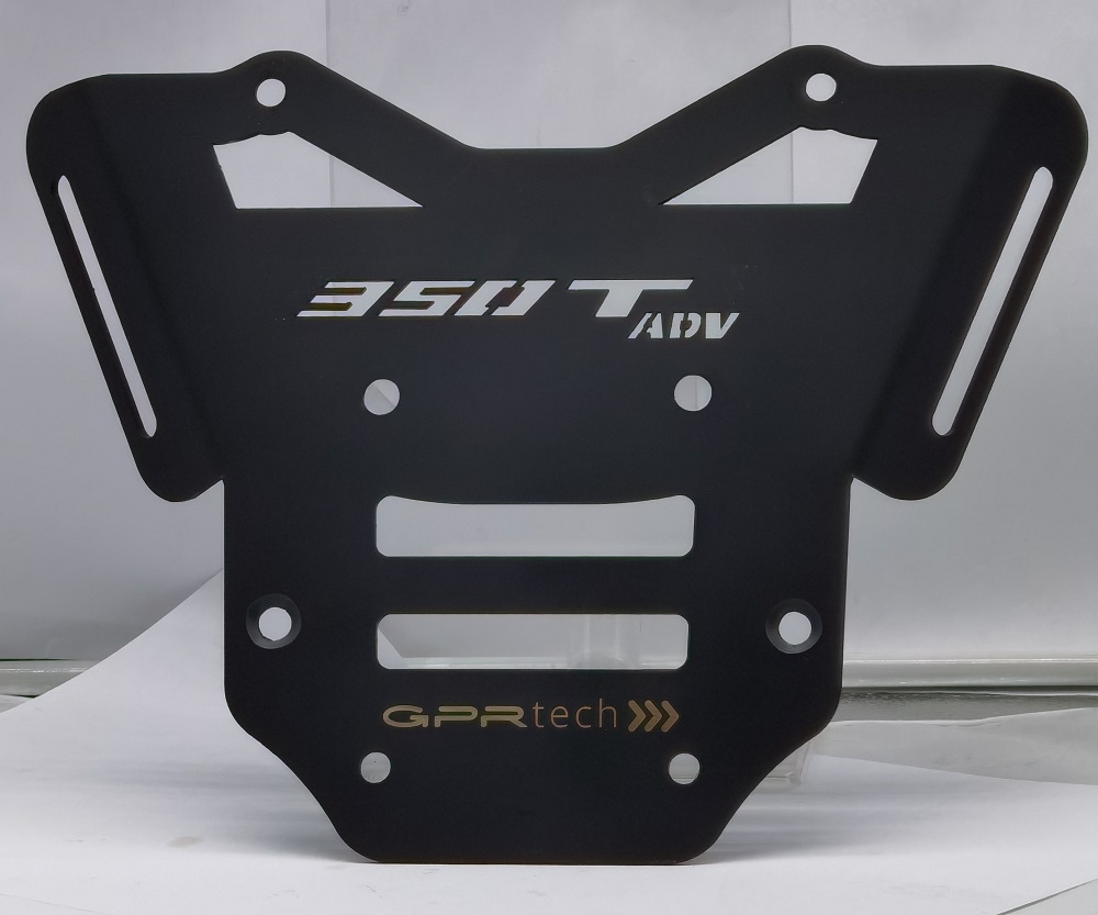 Top case GPR TECH compatible with  Zontes 350 T2 ADV 2022/2024 e5 GPR TECH Top case in aluminum, silver color with specific plate included Capacity 45 LT.