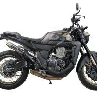 Exhaust compatible with Zontes 350 T1 ADV 2022-2024, Deeptone Inox, Slip-on exhaust including removable db killer and link pipe, EPA-compliant 