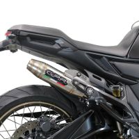 Exhaust compatible with Zontes 350 T1 ADV 2022-2024, Deeptone Inox, Slip-on exhaust including removable db killer and link pipe, EPA-compliant 