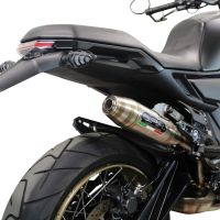 Exhaust compatible with Zontes 350 T1 ADV 2022-2024, Deeptone Inox, Slip-on exhaust including removable db killer and link pipe, EPA-compliant 