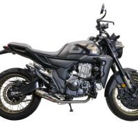 Exhaust compatible with Zontes 350 R1 2022-2024, Deeptone Inox, Full system exhaust, including removable db killer 