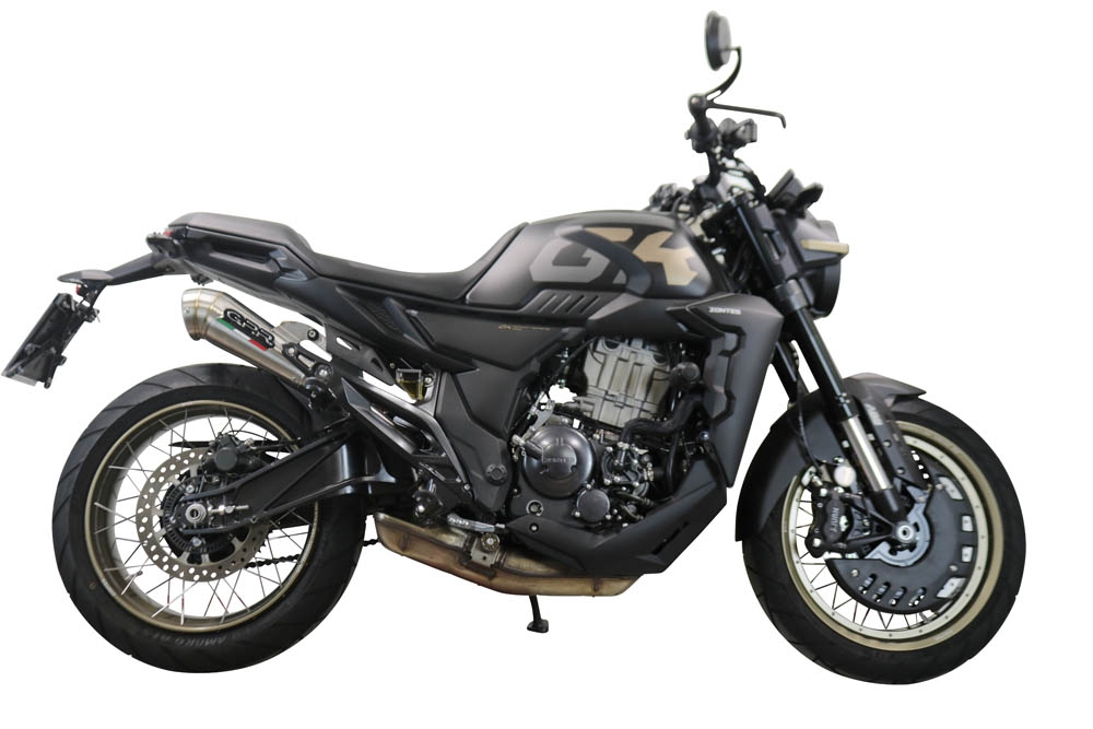 Exhaust compatible with Zontes 350 GK 2022-2024, Powercone Evo, Slip-on exhaust including removable db killer and link pipe, EPA-compliant 