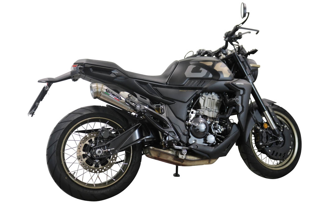 Exhaust compatible with Zontes 350 GK 2022-2024, Powercone Evo, Slip-on exhaust including removable db killer and link pipe, EPA-compliant 
