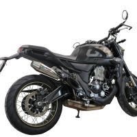 Exhaust compatible with Zontes 350 T1 ADV 2022-2024, Ultracone, Slip-on exhaust including removable db killer and link pipe, EPA-compliant 